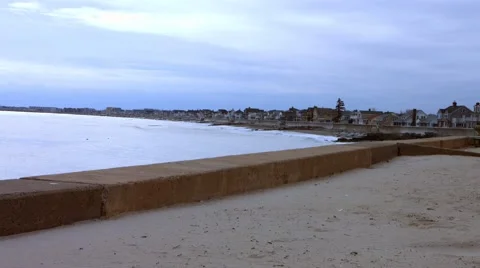 Lonely Northeast Beaching During The Winter Stock Footage 45364881