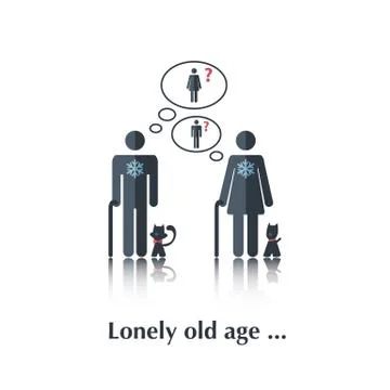 Lonely old age Stock Illustration