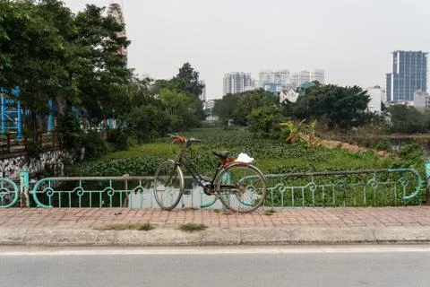 Lonely old bicycle Stock Photos