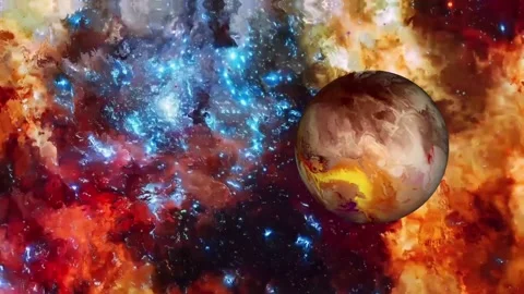 Lonely planet in Liquid Space 動画素材 186587257