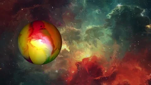 Lonely planet in Liquid Space 動画素材 258376305