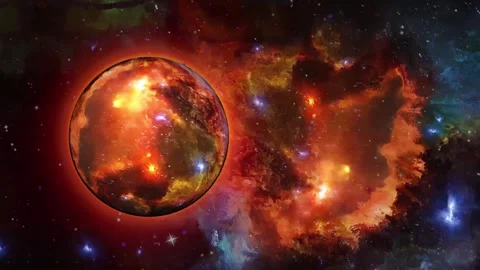 Lonely planet in Liquid Space 動画素材 258376488