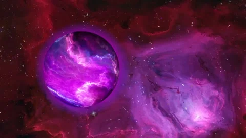 Lonely planet in Liquid Space 動画素材 258376513