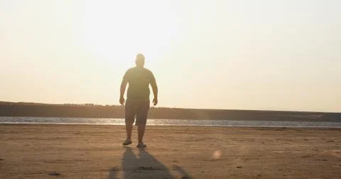 Lonely plump guy Stock Photos