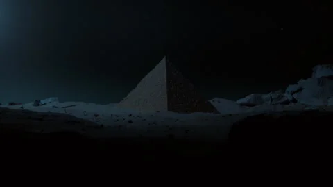 Lonely Pyramid at night in the desert Stock Footage 274637784