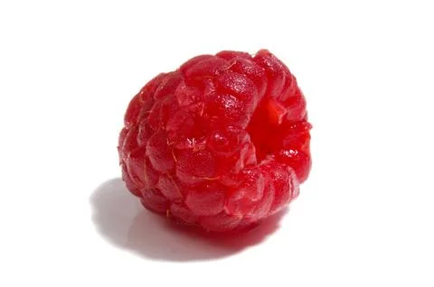 Lonely raspberry isolated on white background Stock Photos