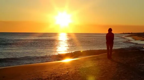 Lonely Retiree Sunset Stock Footage 21243562