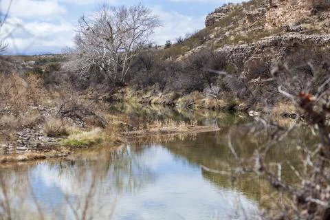 Lonely River in Campe Verde, Arizona. Stock Photos