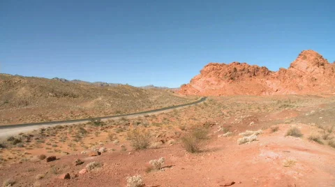 A lonely road in the desert Stock Footage 629542