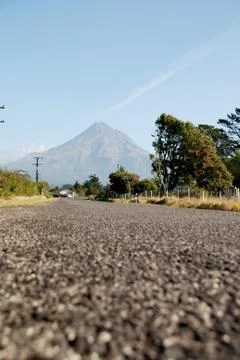 Lonely road to the volcano Stock Photos