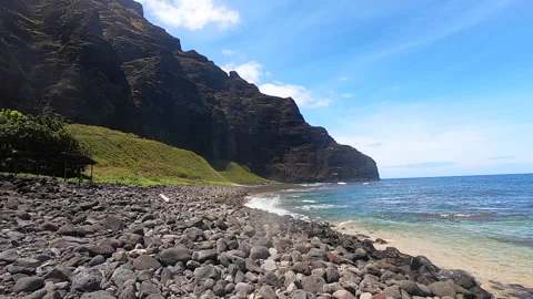 Lonely Rocky Beach Stock Footage 138475772