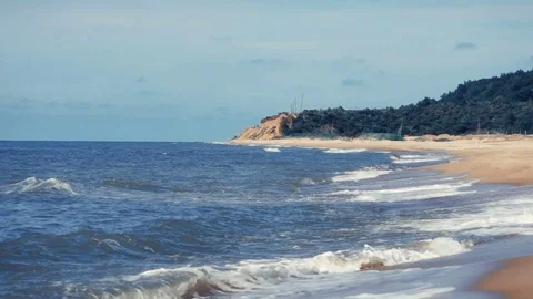 Lonely Sandy Beach Stock Footage 73856429