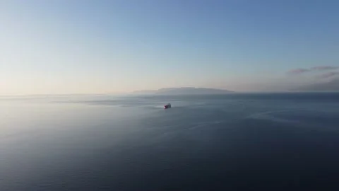 Lonely ship in the open sea Stock-Footage 169817748