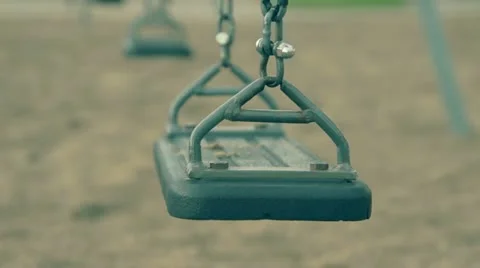 Lonely Swing Swaying Stock Footage