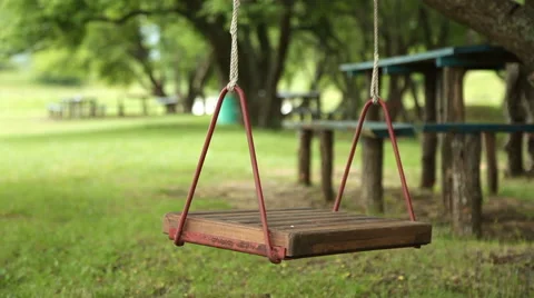Lonely Swing Swaying Stock Footage 55614948
