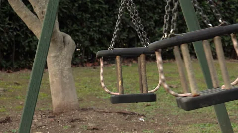 Lonely Swing Swaying Stock Footage 64944489