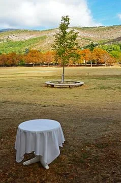 Lonely table Stock Photos