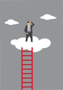 Lonely at the Top Vector Illustration Stock Illustration