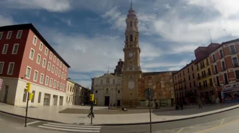 Lonely tower on a big open square Stock Footage 47470371