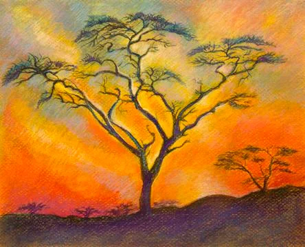 Lonely tree Stock Illustration