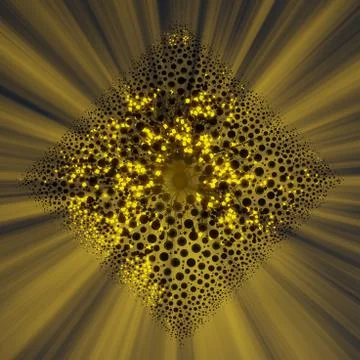 Lonely tree without leaves in fog or mist lit by bright orange sun god rays in Illustrazione stock