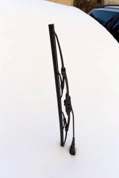 Lonely windshield wiper. Stock Photos