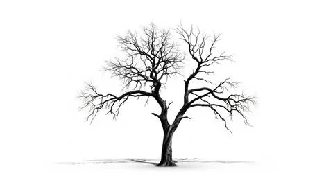 Lonely winter tree Stock Illustration