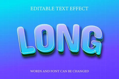Long 3d gradient style text effect Stock Illustration