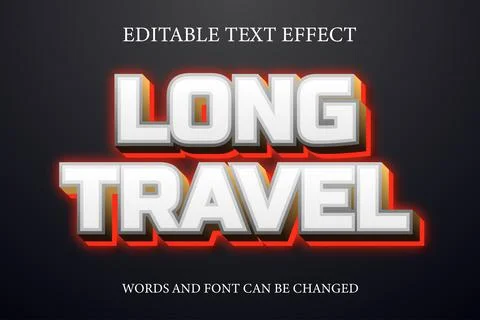 Long 3d neon style text effect Stock Illustration