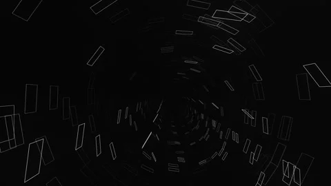 Long abstract tunnel of white binary code blocks, machine code representation Stock Footage 299918164