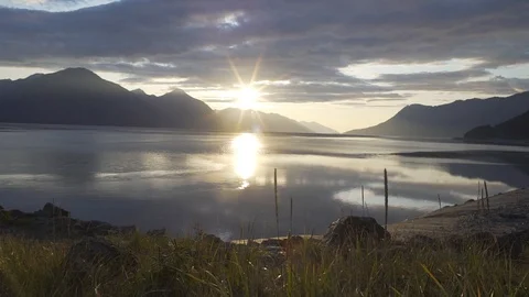 Long Alaska Sunset Shot Stock Footage 122164129