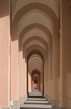Long arcade in munich Stock Photos
