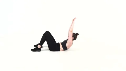 Long arms crunches Stock Footage 166293087