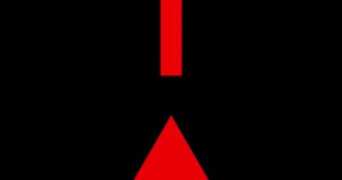 Long arrow pointing down to up position on black background. Direction symbol in Vídeos de archivo 330297764