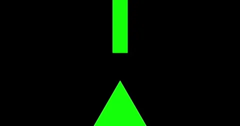 Long arrow pointing down to up position on black background. Direction symbol in Vídeos de archivo 330297781