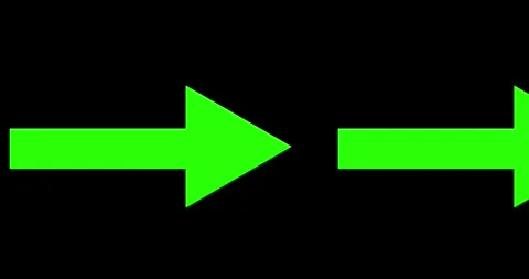 Long arrow pointing left to right position on black background. Direction symbol Vídeos de archivo 330297785