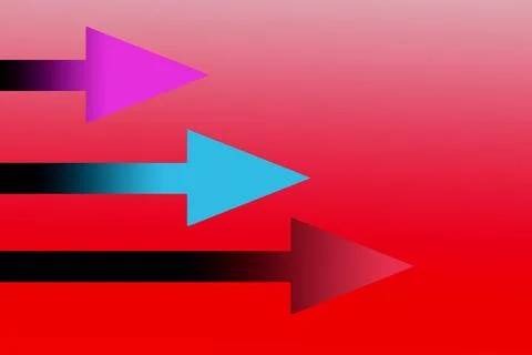 Long arrows pointing on red background. Arrow design elements, simple icon .. イラスト素材