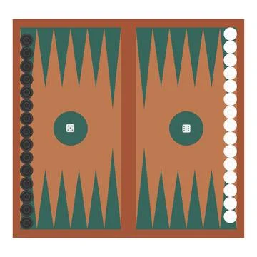 Long backgammon. A board game for two people. A game for entertainment and Stock Illustration