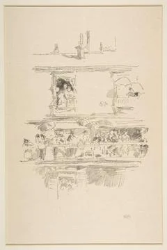 The Long Balcony (Paris Windows, The Long Balcony) 1894 James McNeill Whist.. Stock Illustration