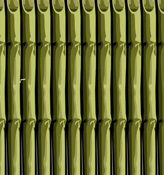 Long bamboo trees lined up Stock Illustration