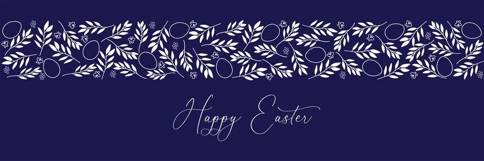 Long banner for Easter on dark background. 스톡 일러스트