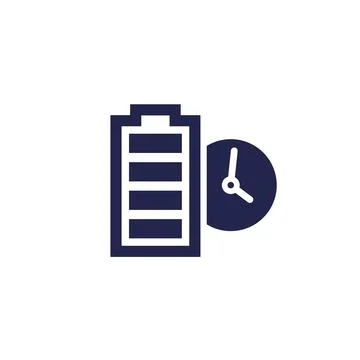 Long battery life icon, vector pictogram Stock Illustration