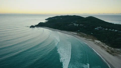 Long Beach Arc and Turquoise Water at Byron Bay Stock Footage 327851034