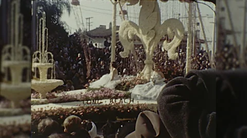 Long Beach California Float Rose Parade Pasadena Vintage Film Home Movie  Stock Footage 68940972