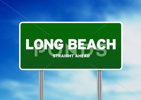 Long beach , california, highway sign Stock Illustration