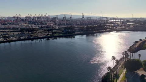 Long Beach California Port Stock Footage 338298917