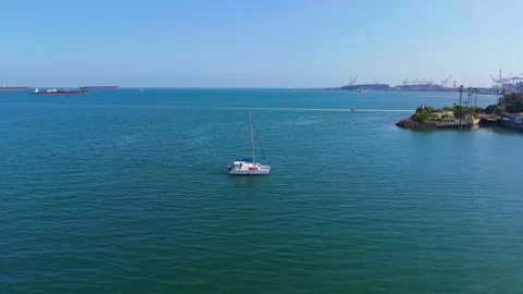 Long Beach Catamaran Panorama Stock Footage 341774234