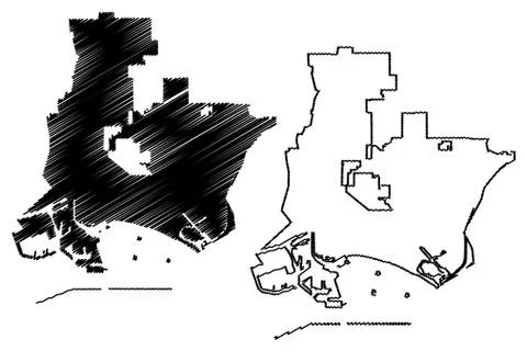 Long Beach City map vector Illustrazione stock