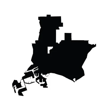 Long Beach city map vector silhouette illustration 스톡 일러스트