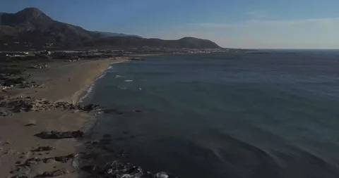 Long Beach in Crete Greece Drone Shot Stock Footage 106340145